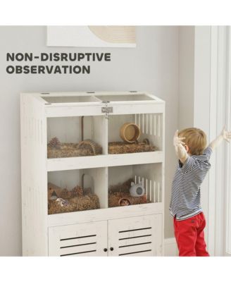 Large Hamster Cage for Multiple Small Pets with Storage Cabinet
