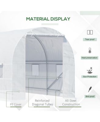 Walk-in Tunnel house, Roll Up Door, 15' x 7' x 7',