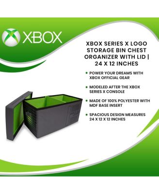 Xbox Series X Logo Storage Bin Chest Organizer with Lid | 24 x 12 Inches
