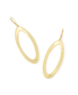Gold Oval Link Drop Earrings