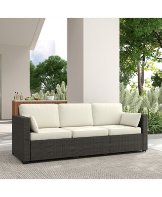 Three-Seater Outdoor Wicker Patio Furniture,