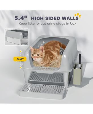 Stainless Steel Litter Box with High Sided for Anti-Urine Leakage