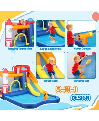 5 in 1 Inflatable Bounce House Water Slide with 550W Blower