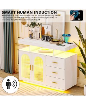 Buffet Cabinet with Wireless Charging & Motion Sensor