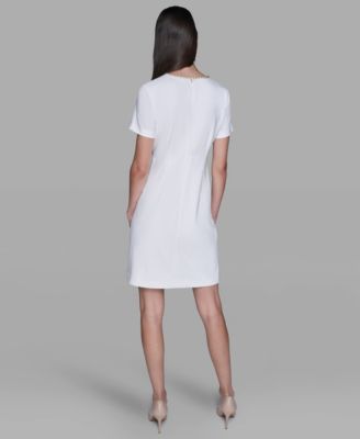 Women's Crew Neck Chain Detail Shift Dress