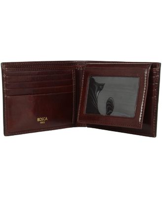 Men's Old Leather Credit Wallet with I.D. Passcase, Dark Brown