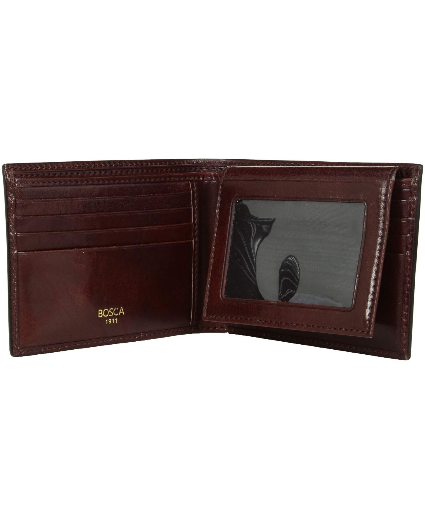 Мужской кожаный кошелёк Bosca Old Leather для кредитных карт и ID, Dark Brown — фото 4