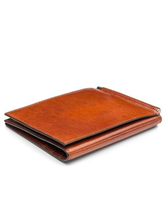 Men's Old Leather Money Clip with pocket