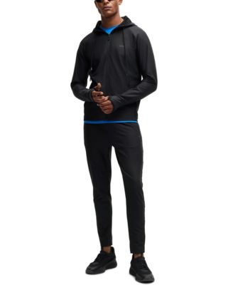 Men's Logo Detail Active-Stretch Zip-Up Hoodie