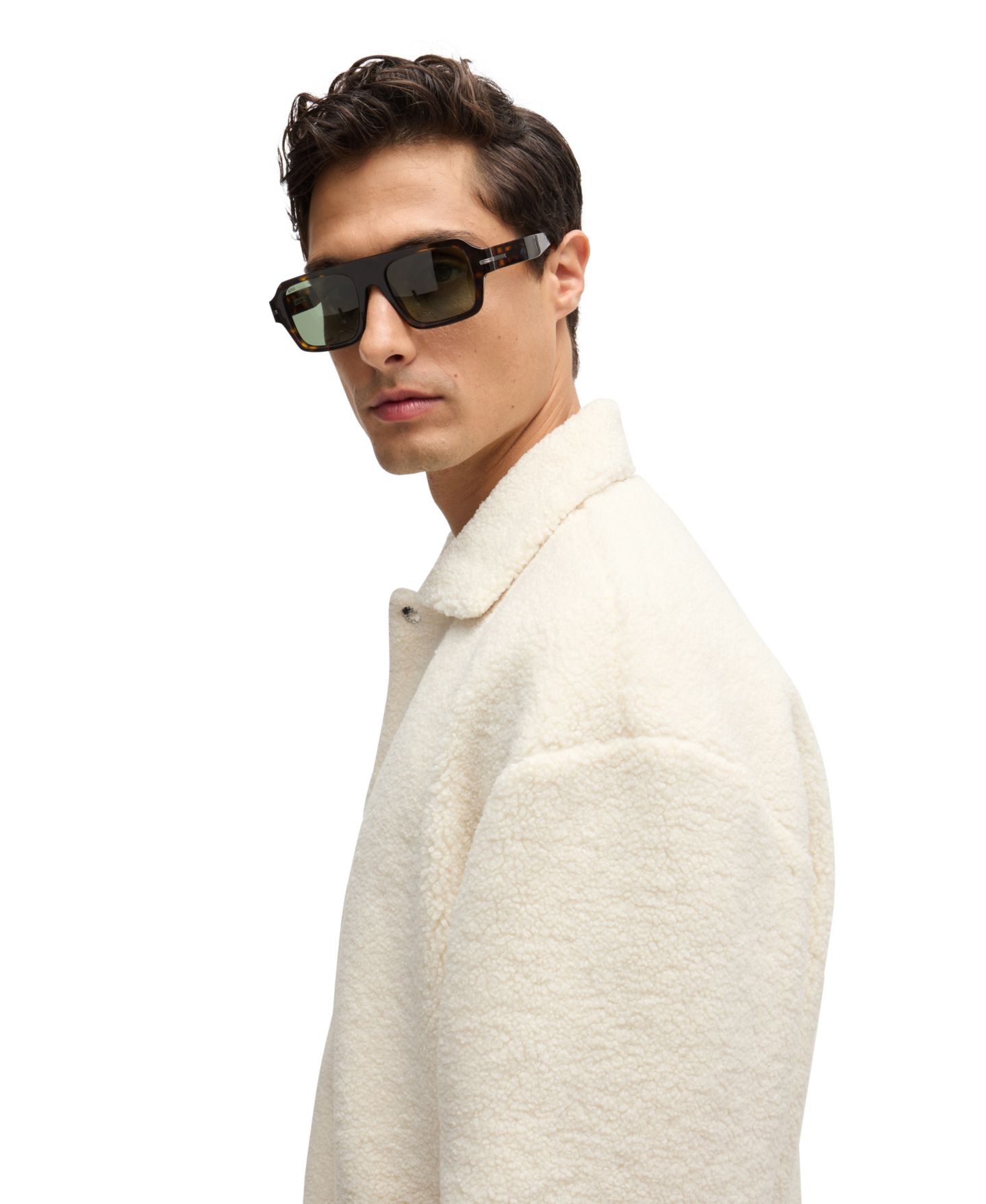 Мужская куртка Hugo Boss Teddy Fabric Regular-Fit, цвет: Белый — фото 3
