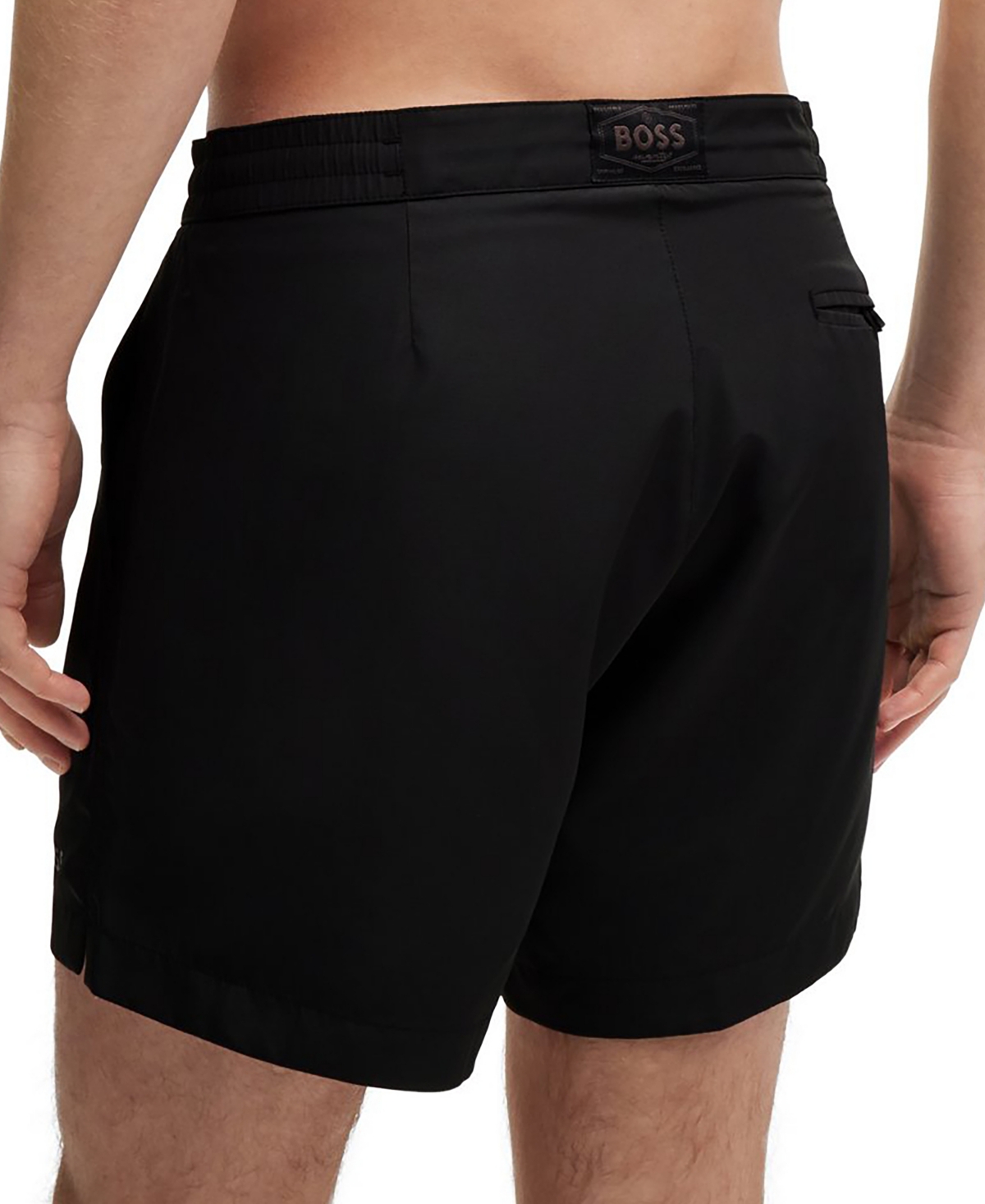 Boss by Hugo Men's Quick-Dry Ripstop Logo-Trimmed Swim Shorts