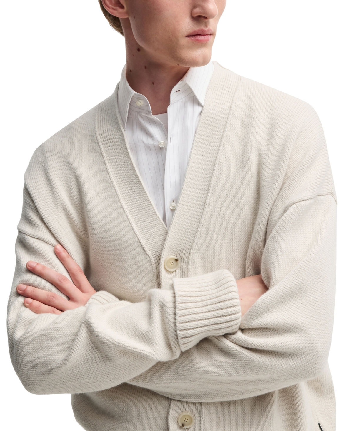 Boss by Hugo Men's Relaxed-Fit Button Front Cardigan