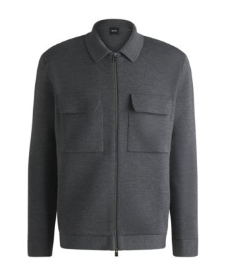 Men's Virgin Wool Zip-Up Regular-Fit Jacket