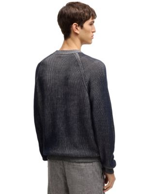 Men's Striped Knit Cotton-Linen Sweater