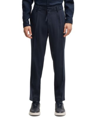 Hugo Boss - Men's Linen Blend Tapered-Fit Tailored Trousers