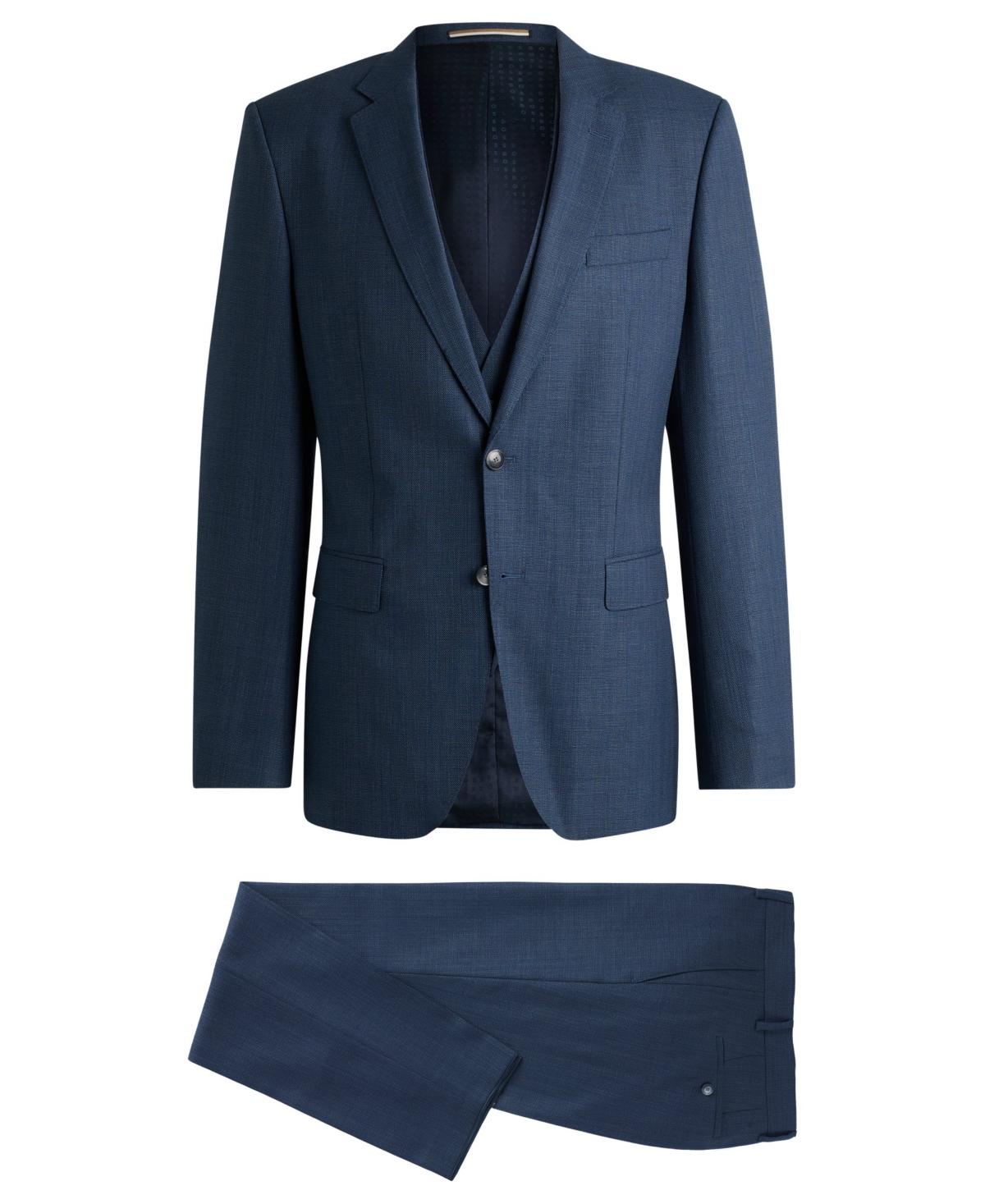 Boss by Hugo Boss Men's Patterned Stretch Wool Slim-Fit Three-Piece Suit