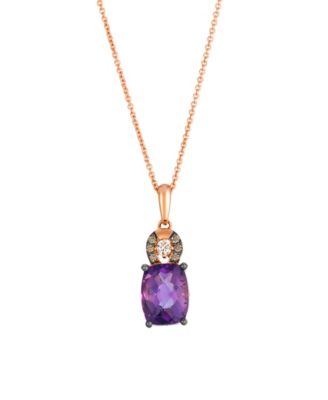 Le Vian - Amethyst (1.90 ct. t.w.), Vanilla and Chocolate Diamond Pendant Necklace (0.12 ct. t.w.) in 14K Strawberry Gold