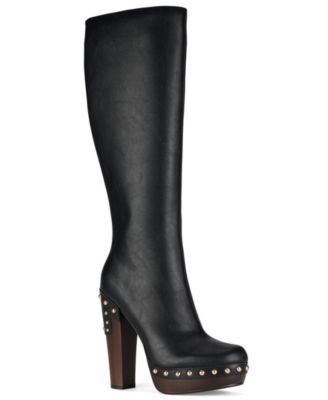 Jeffrey Campbell - Women's Kamari Wooden Platform Knee-High Dress Boots