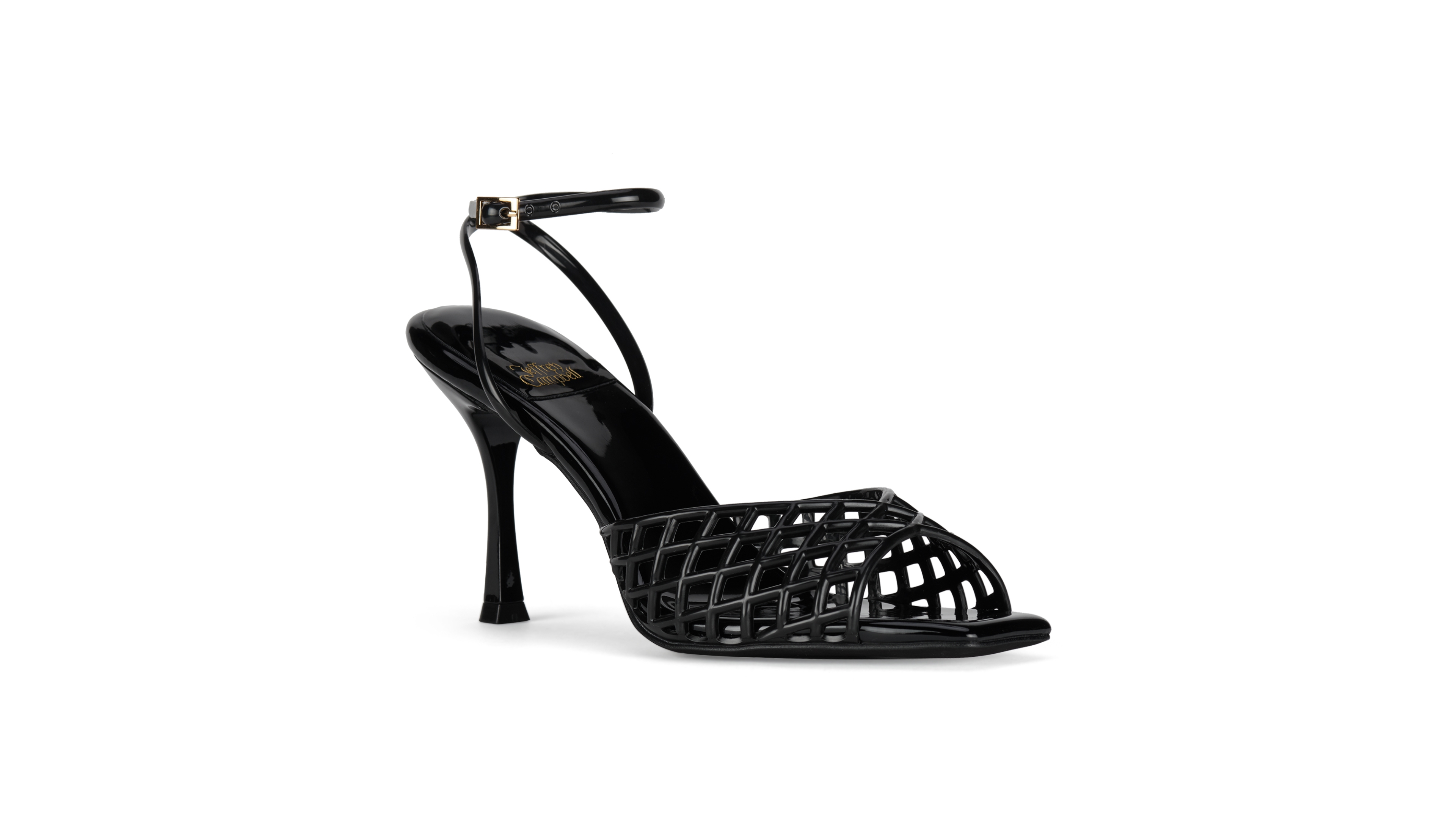 Jeffrey Campbell Women's Lattix Caged Jelly Mid-Heel Dress Sandals