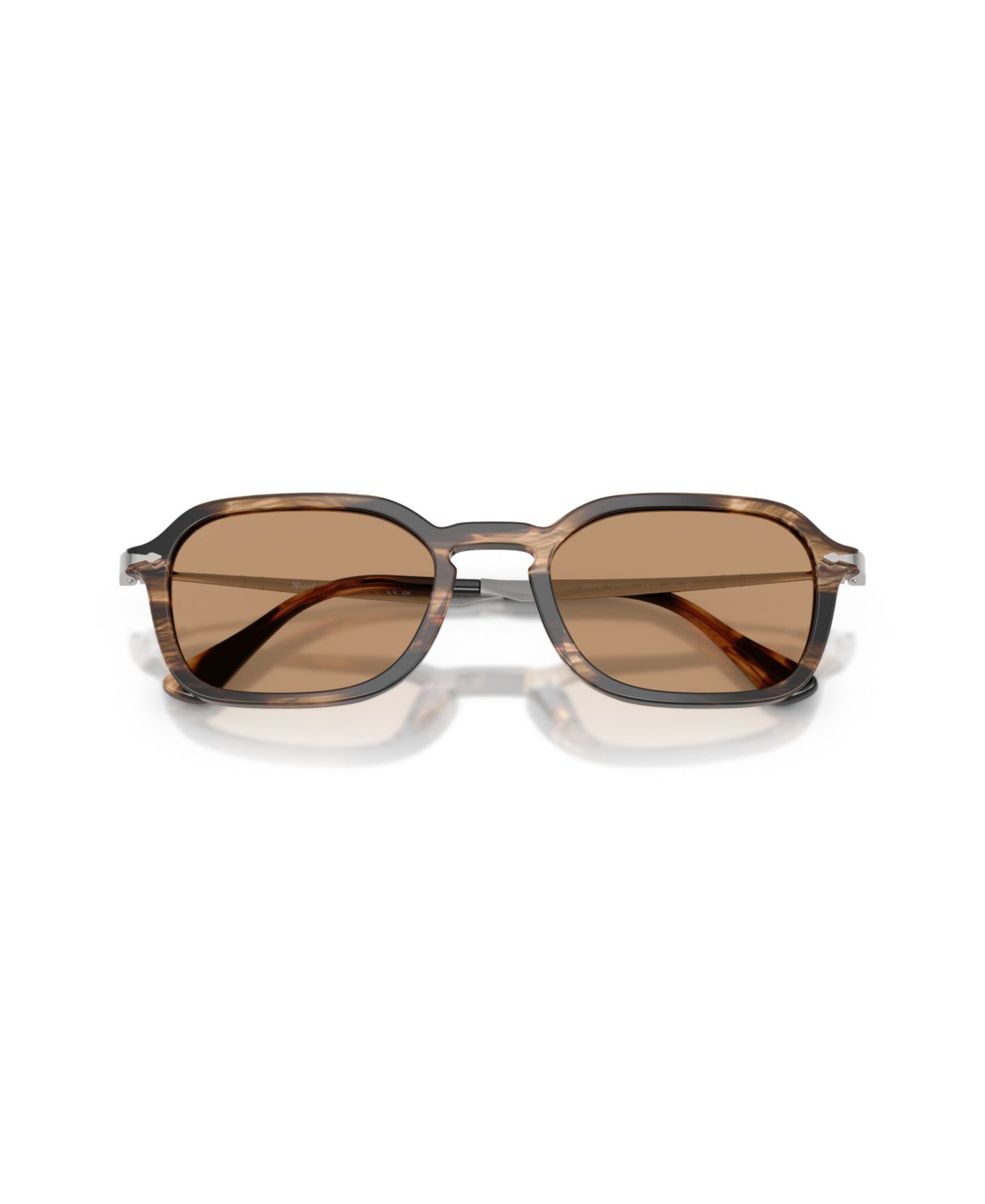 Солнцезащитные очки Persol Unisex Round, PO3381S, цвет: Чёрный / Коричневый — фото 3