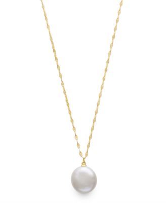 Belle de Mer - Freshwater Pearl (12-13mm) in 14K Gold Over Silver Necklace