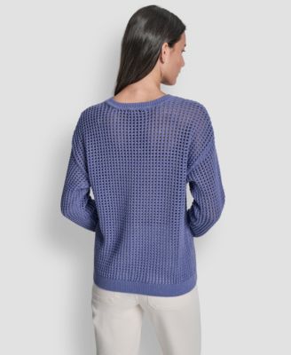 Petite Long-Sleeve Crew Neck Sweater
