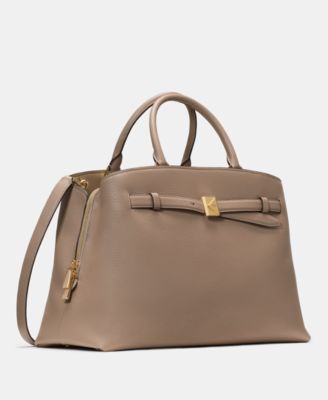 Deco Large Pebbled Leather Satchel Bag