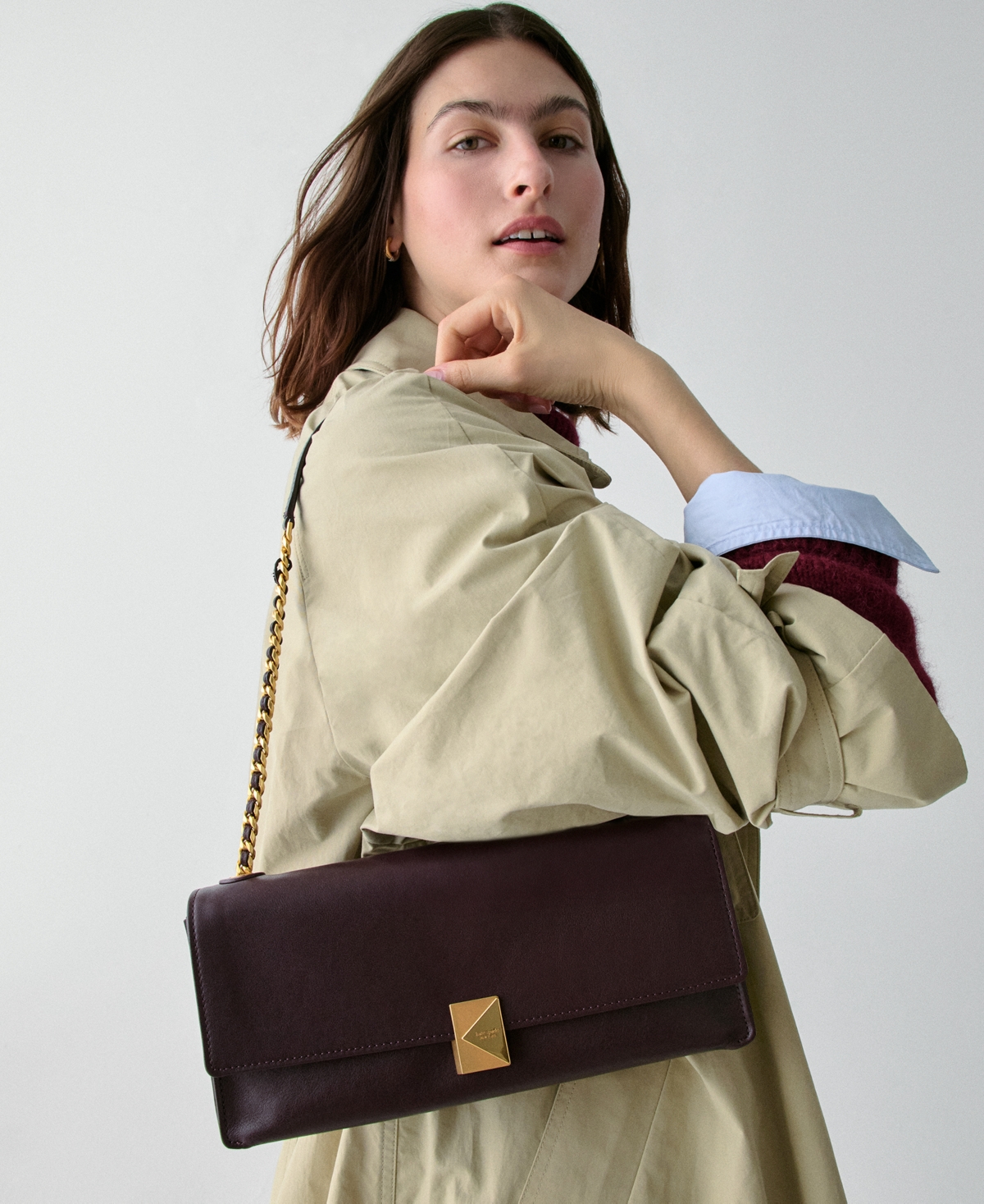 kate spade new york Deco Fine Grain Leather Soft Shoulder Bag