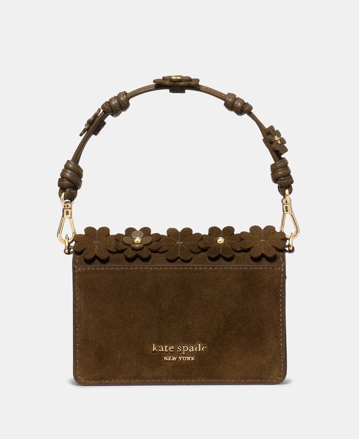 Kate Spade Natasha Floral Embellished Card Case Wallet In Brown