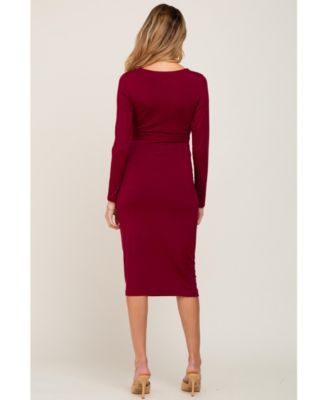 Maternity Basic Square Neck Midi Dress