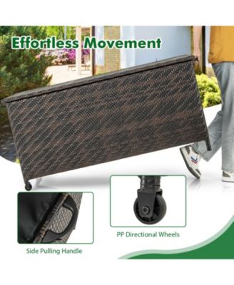 85 Gallon Outdoor Storage Box with Removable Liner and Universal Wheels