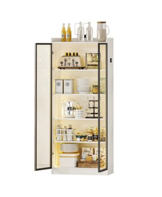Wine Bar Storage Cabinet with LED Lights