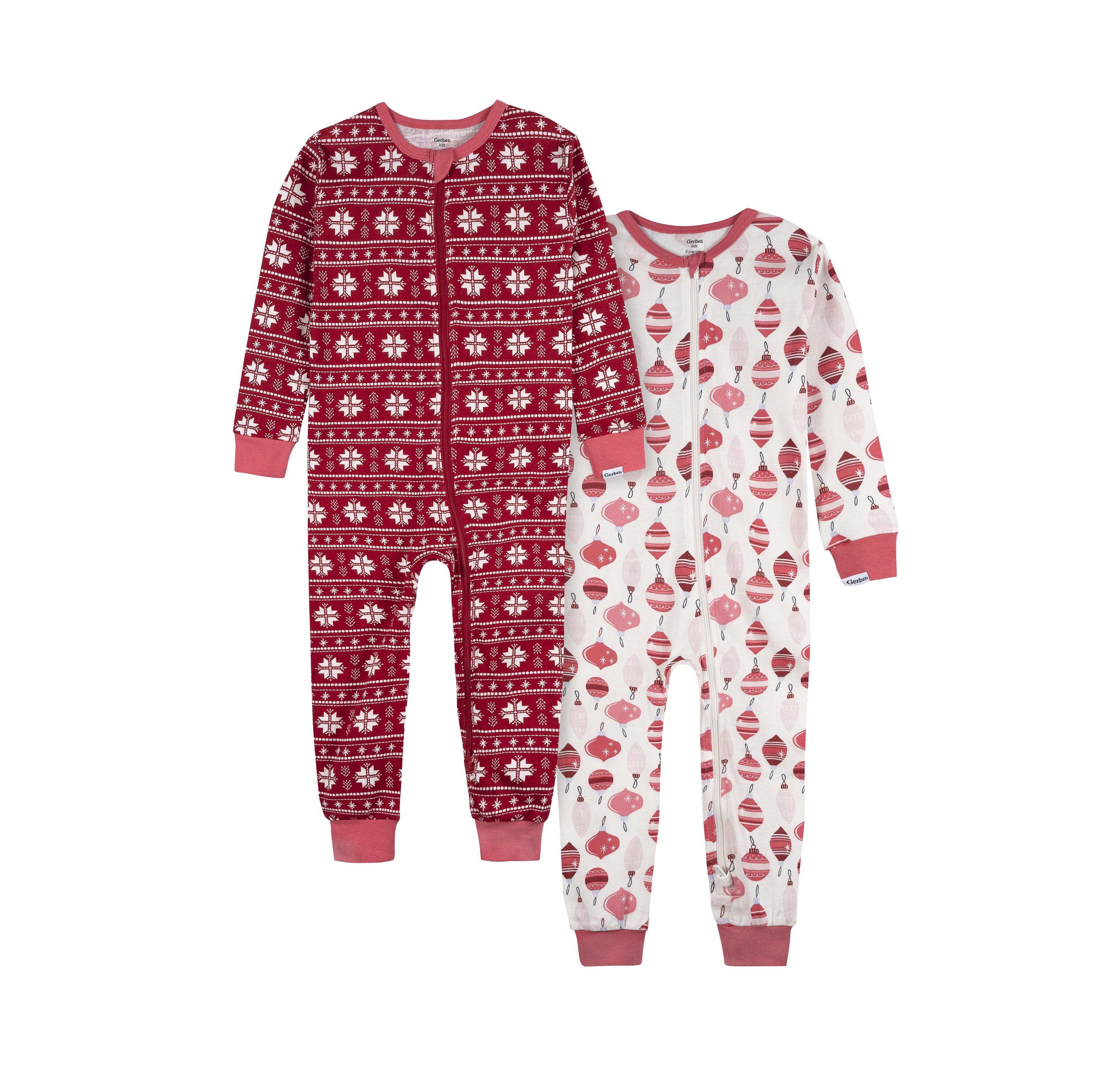 Gerber Baby Girls 2-Pack Snug Fitting Footless Pajamas