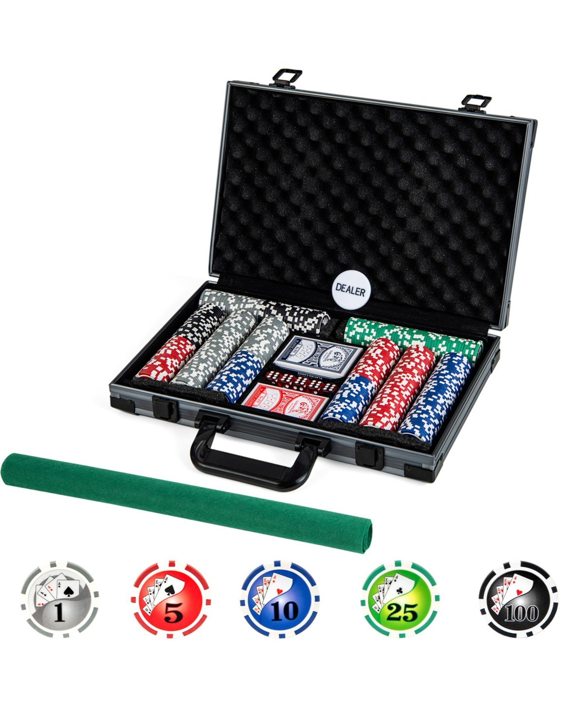 Sugift Texas Holdem Poker Chip Set Casino Poker Chips with 400 Pieces Chips-Black
