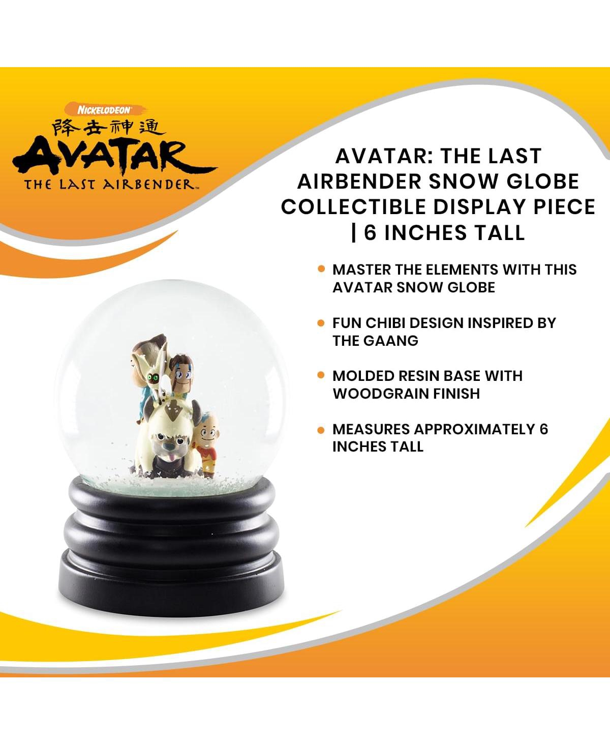 Surreal Entertainment Avatar: The Last Airbender 6-Inch Snow Globe Display Piece Decoration | Chibi Avatar Aang, Katara, Sokka, Momo, and Sky Bison Ap