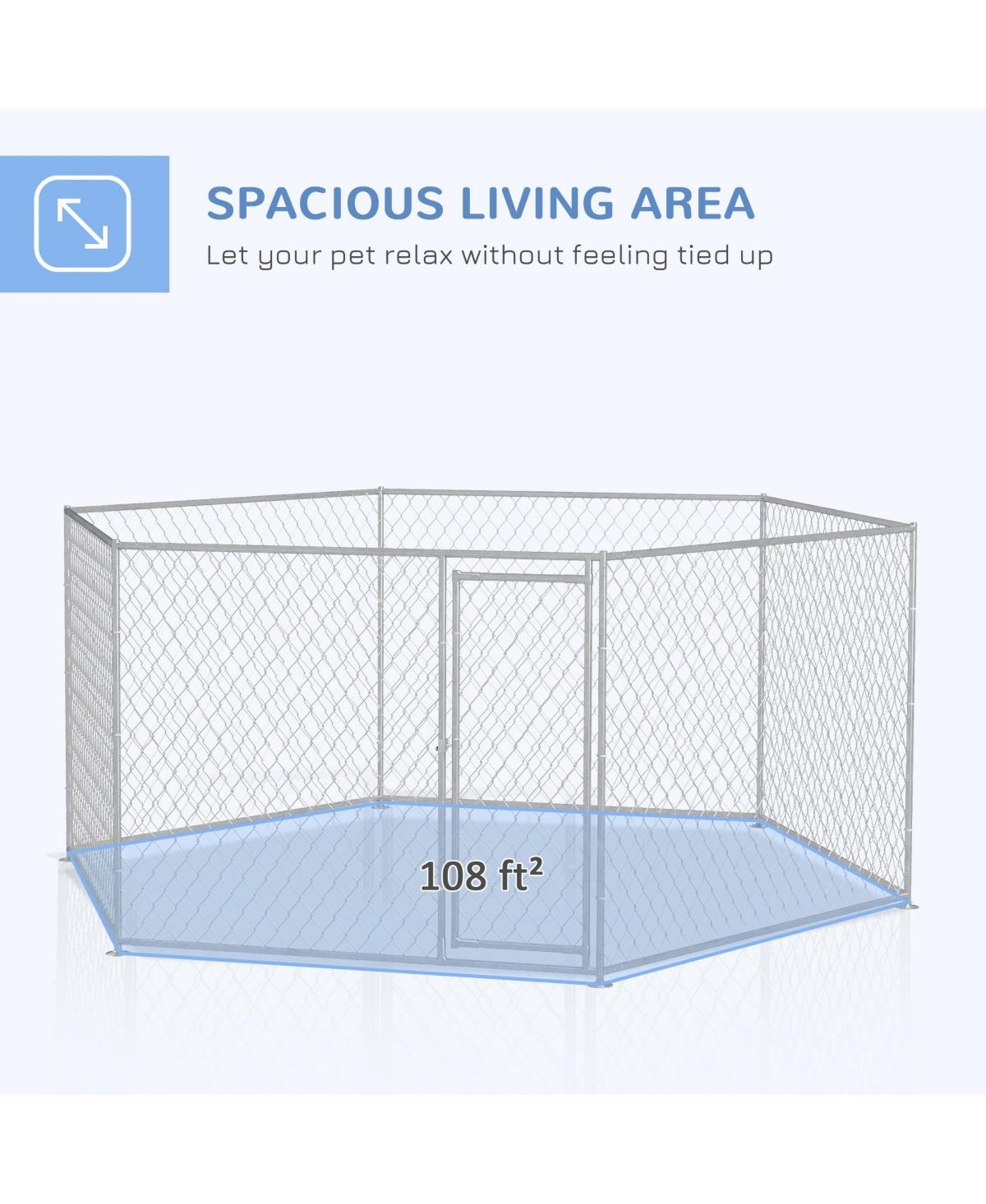 PawHut 13.4' x 11.5' x 5.6' Dog Kennel Outdoor W/ Lockable Door