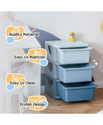 22.25" 3 Tier Kids Storage Unit Dresser Tower,