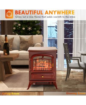 Freesding Electric Fireplace Heater with LED Log Flames,