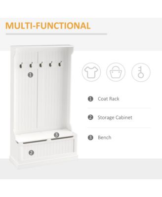 3-In-1 Hall Tree Storage Bench and Coat Rack