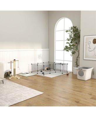 Cove Cat Litter Box, Kitty Litter Box with Scoop,