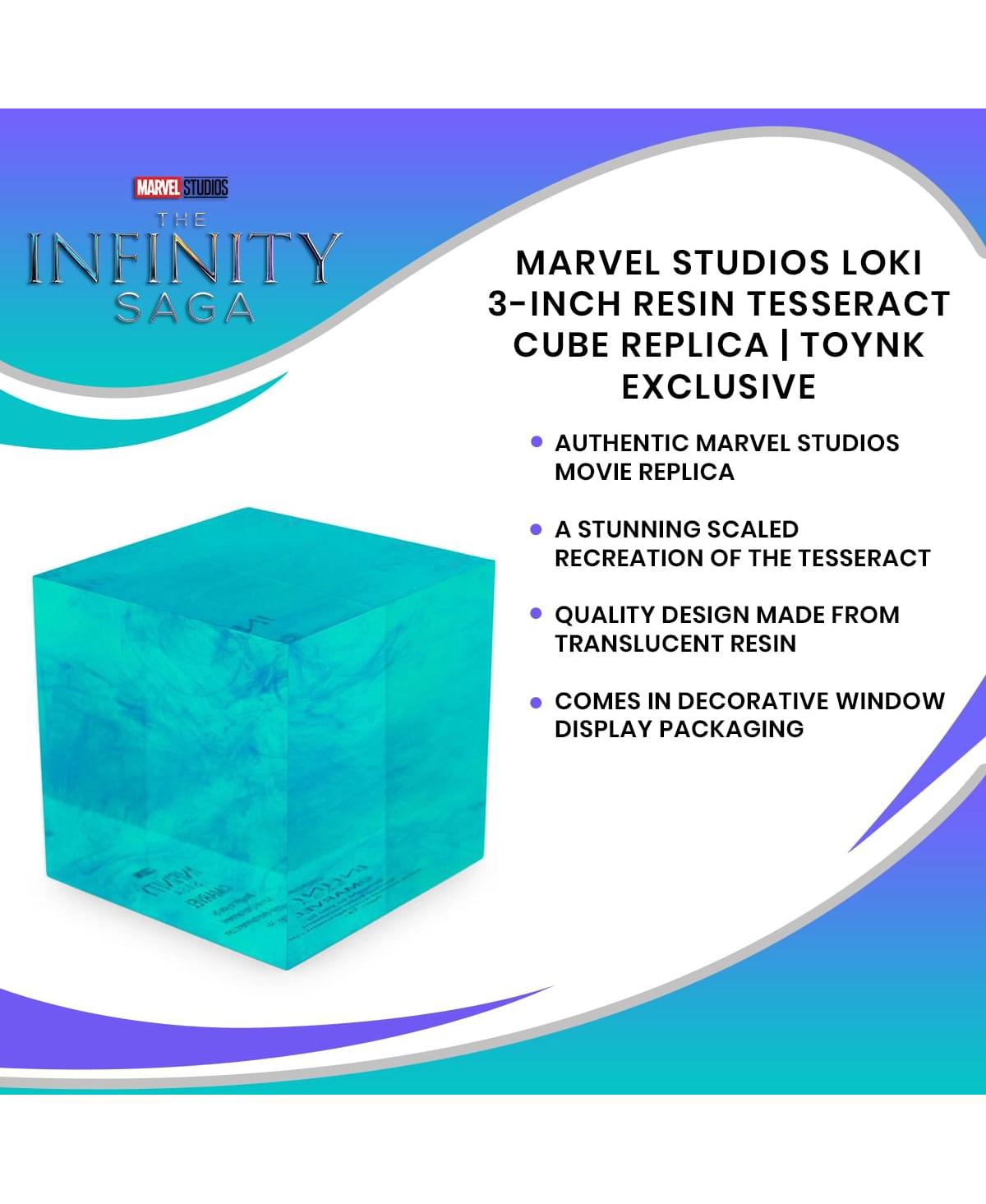 Marvel Studios Loki Resin Tesseract Cube, Space Stone Prop Replica Exclusive | Action Figure Statue, Desk Toy Accessories, Home Office Decor | The Ave