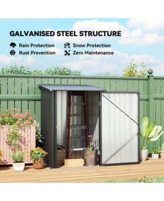 3.3&#39; x 3.4&#39; Metal Outdoor Storage Shed with Lockable Doors