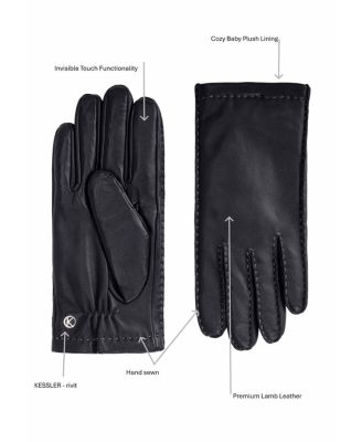 Men's Men`s Hand-sewn Premium Lamb Leather Touchscreen Gloves "BILLIE"