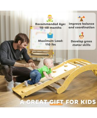 4 In 1 Toddler Indoor Climbing Toy Set with Arch, Ramp & Cushion