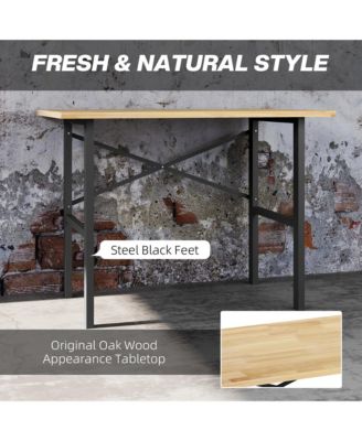 46"L x 28"W Wooden Work Table with X-Shape Bracket for Stability