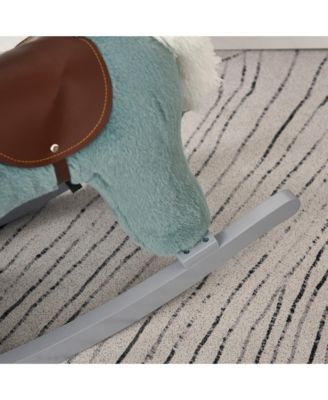 Kids Plush Ride-On Rocking Horse Toy Chair w/ Soft Plush Toy