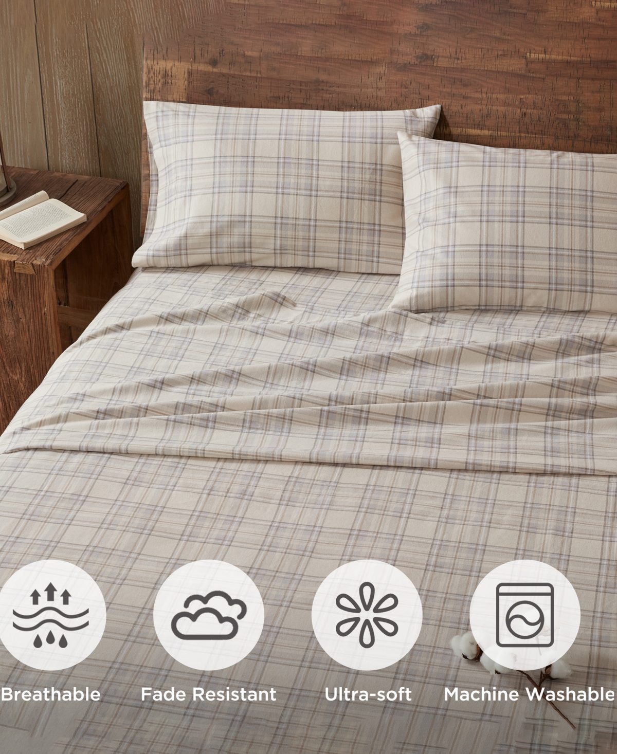 Woolrich Printed Flannel 4-pc. Sheet Set, King In Brown