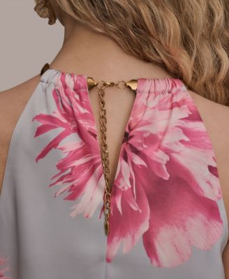 Women's Printed Twist Neck Coil Halter Top