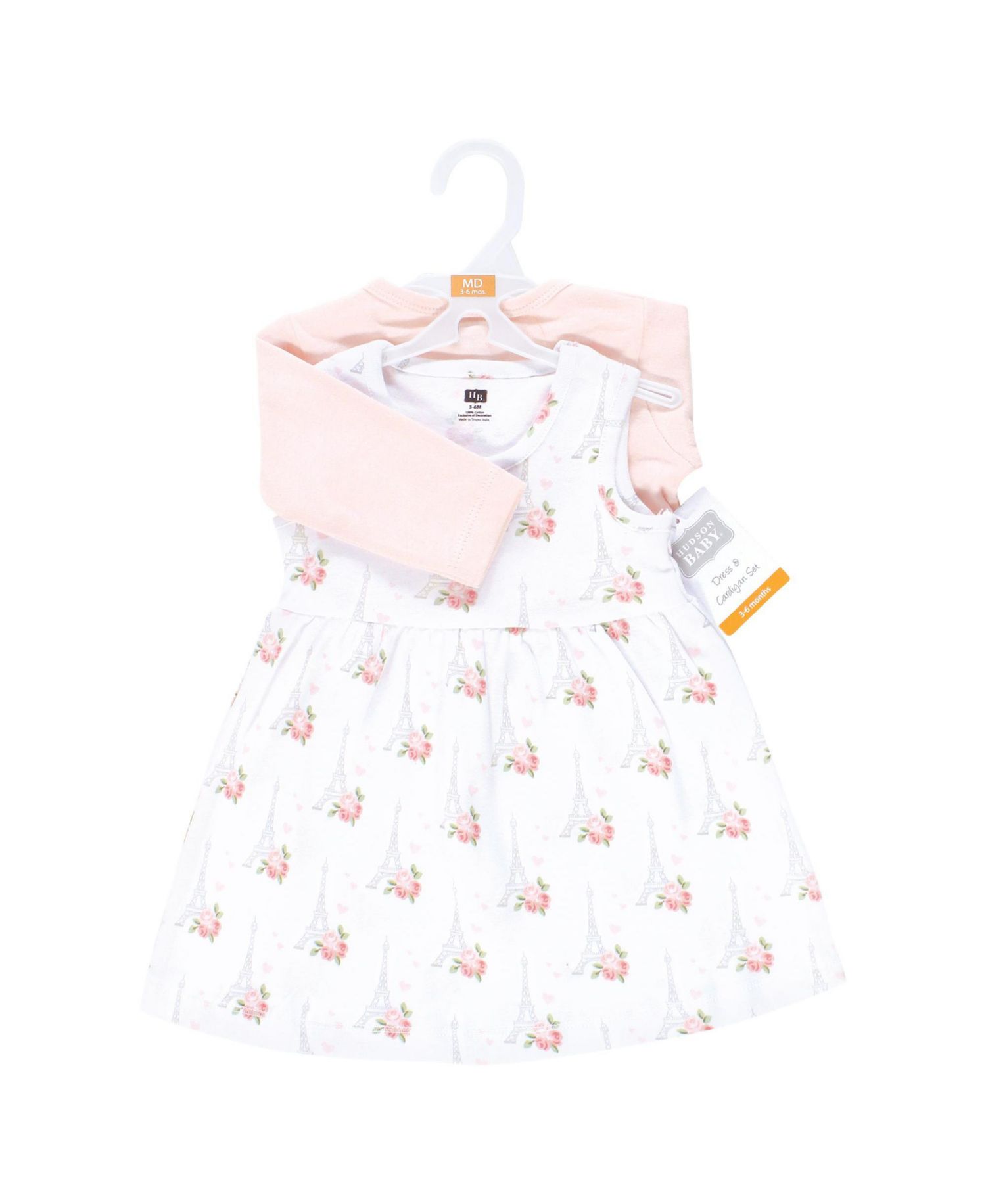 Cotton Dress and Cardigan Set, Bonjour Paris
