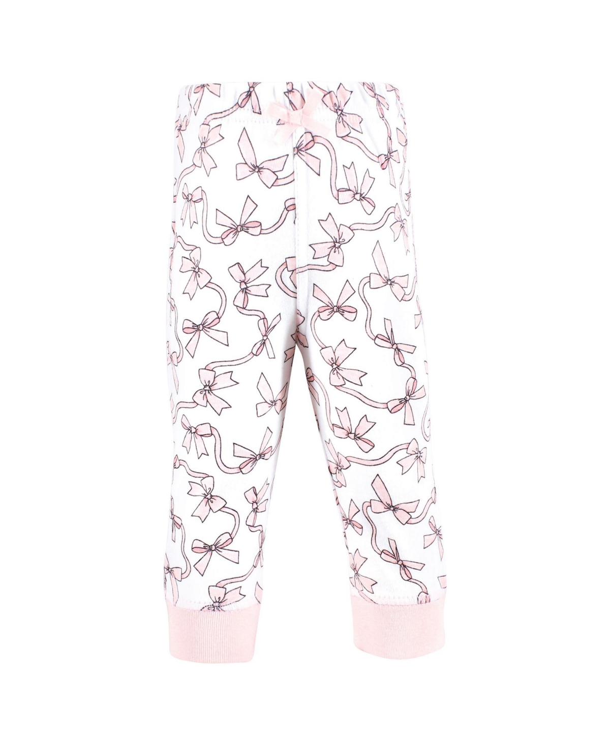 Hudson Baby Baby Girls Hudson Cotton Pants and Leggings, Pink Bows, 9-12 Months